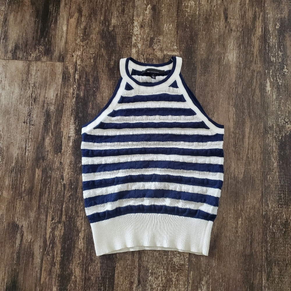 White House Black Market Navy Stripped Tank. Small